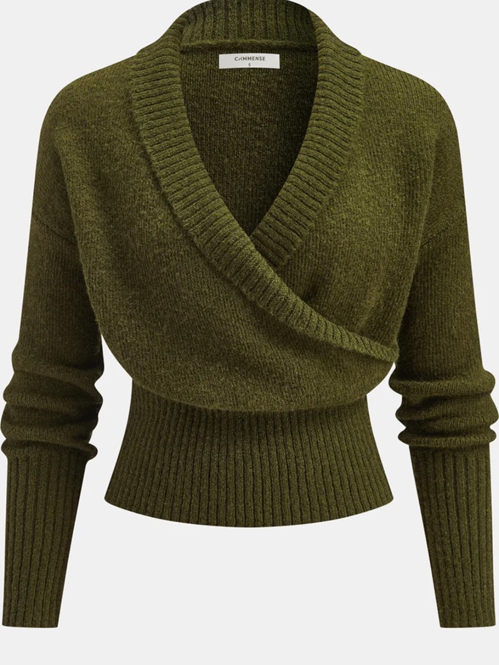 Commense Wool Blend Wrap V-Neck Sweater